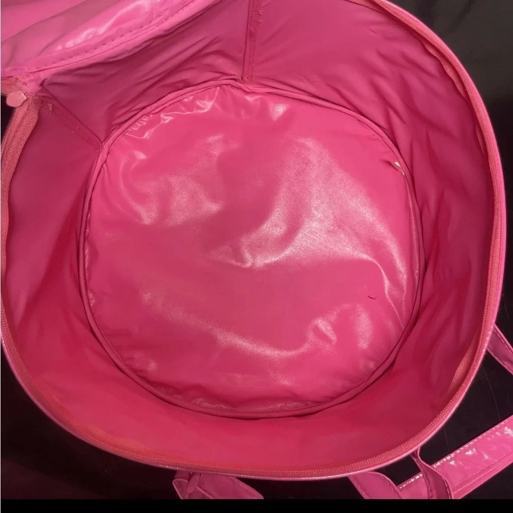 Vintage Disney’s Cinderella Round Luggage/Train Case Pink Case With Pearl Trim